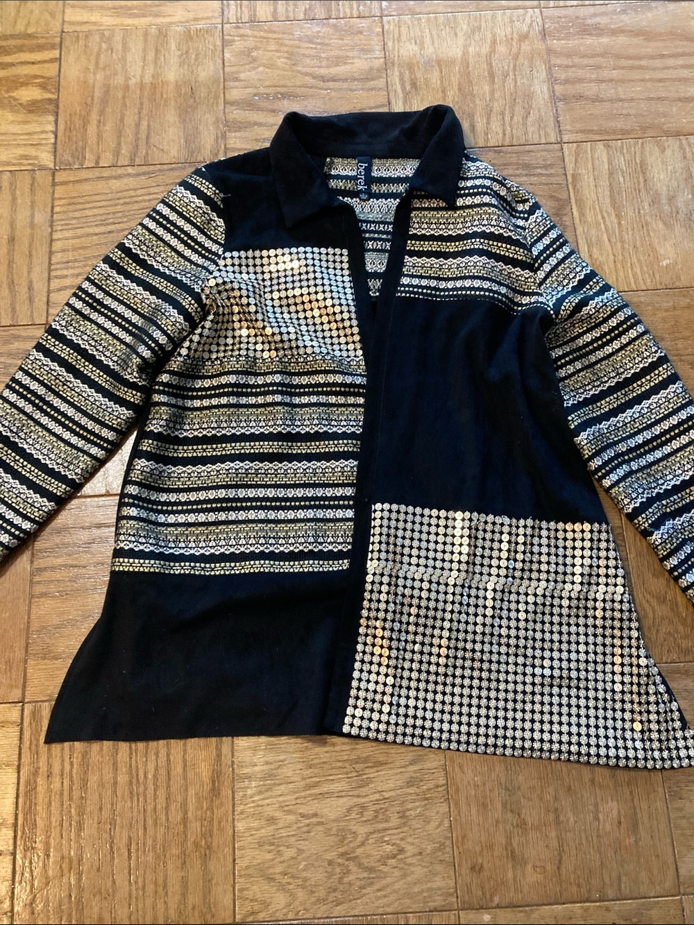 Black Patterned Women’s Jacket - Stylish Layering Coat